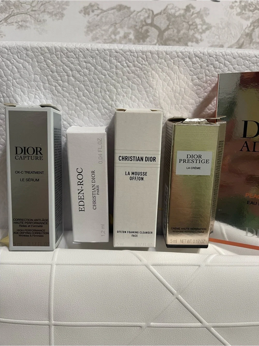 Dior Skincare Set in White and Gold Accents
